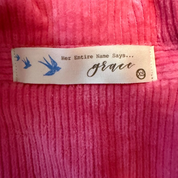 Her Entire Name Says‎ Grace Women’s Corduroy Pink Blazer Size XS - Picture 9 of 10